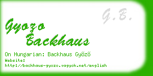 gyozo backhaus business card